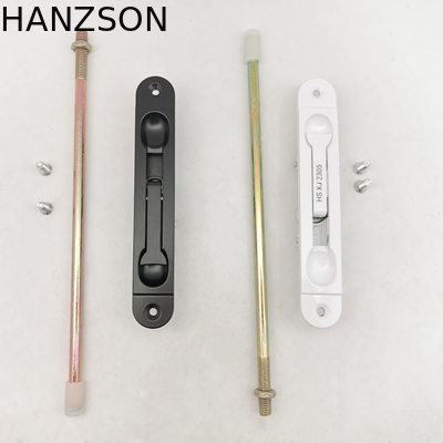 स्लाइडिंग एल्युमिनियम डोर बोल्ट लॉक वर्टिकल ब्लैक एंड व्हाइट L145mm W230mm